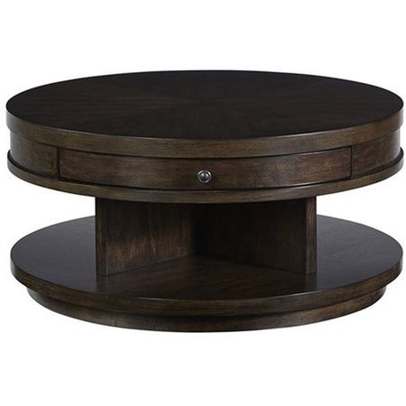 PROGRESSIVE FURNITURE Progressive Furniture T512-01 Living Room Round Cocktail Table; Sepia T512-01